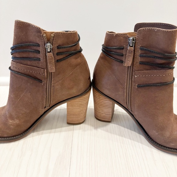 Franco Sarto Womens Edaline Mushroom Leather Strapped‎ Ankle Heel Boot Size 7 - Picture 7 of 13